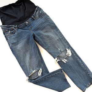 Abercrombie & Fitch Maternity Jeans Womens 28 6 Ankle Straight Distressed